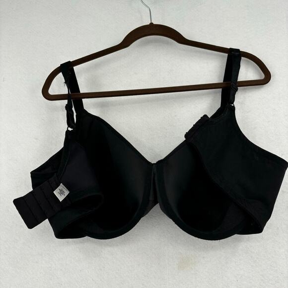 Barely Breezies T-Shirt Bra 44D Black Underwire Modesty Lined Full Coverage - Picture 5 of 7